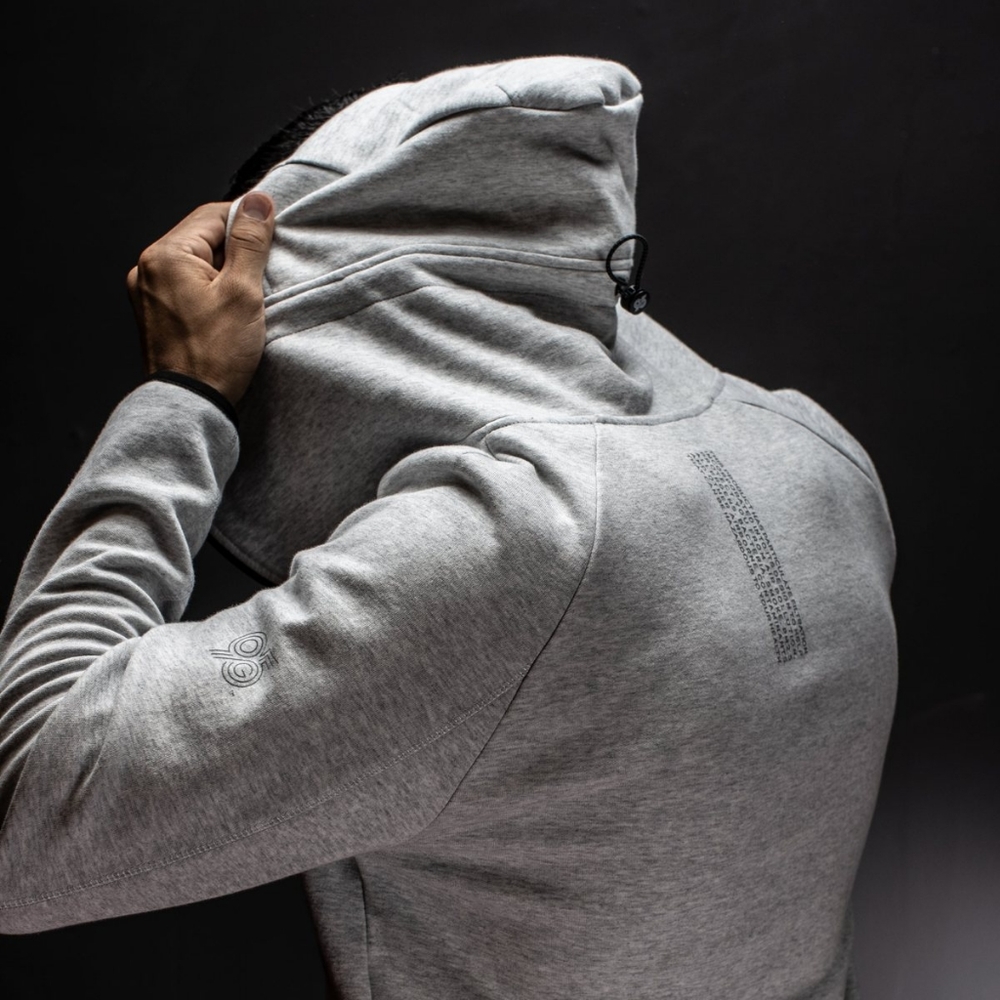 📸G95 Unisex Light Grey Activewear Long Sleeve Biohoodie